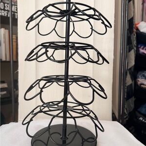 Revolving Black Metal Tiered K-Cup Organizer Rack - Home Storage